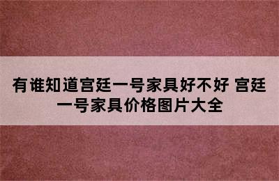 有谁知道宫廷一号家具好不好 宫廷一号家具价格图片大全